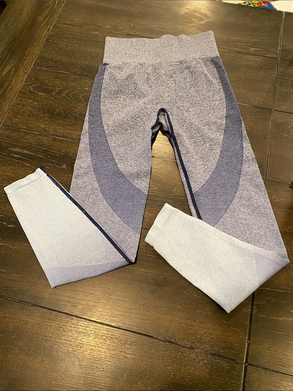 Navy and Light Blue Seamless Active Leggings